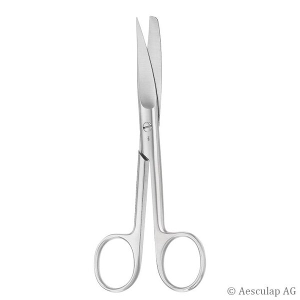 chir. Schere, gebogen, spitz/stumpf, 14,5 cm