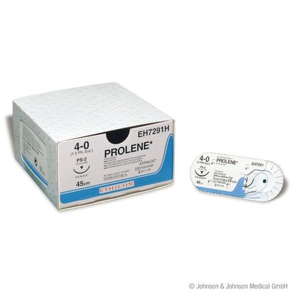 Nahtmaterial Prolene blau PS-2 Black | USP 4/0 | metric 1,5 | 45 cm | 36 Stück