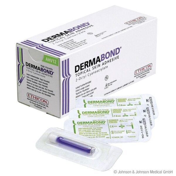 DERMABOND HVD Topischer Hautkleber 0,5 ml (12 Ampullen)