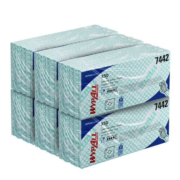 WypAll X50 Critical Clean farbcodierte Reinigungstücher (6 x 50 Stck.) 1-lagig grün, 24,5 x 41,5 cm