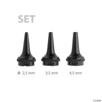 Dauer-Ohrtrichter-Set schwarz, (je 1 x Ø 2,5 / 3,5...