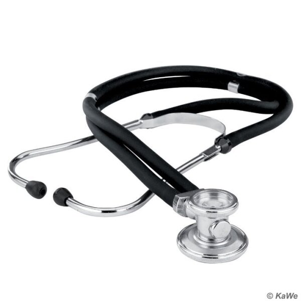 Doppelkopf-Stethoskop Typ Rapport, schwarz mit 55 cm Schlauch inkl. Ersatzteil-Set