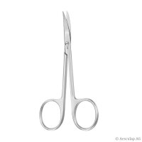 Iris- und Fadenschere, gebogen, spitz/spitz, 11 cm
