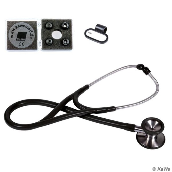 Profi-Kardiologie Stethoskop Edelstahl, schwarz