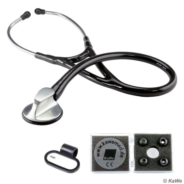 Top-Kardiologie Stethoskop Edelstahl, schwarz