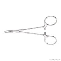 Mikro Mosquitoklemme Halsted, gebogen, 12.5 cm