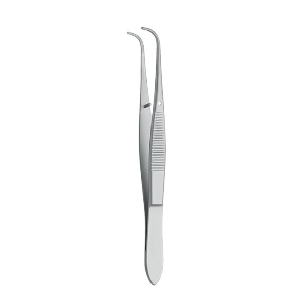 anat. Pinzette, fein, stark gebogen, 9,5 cm