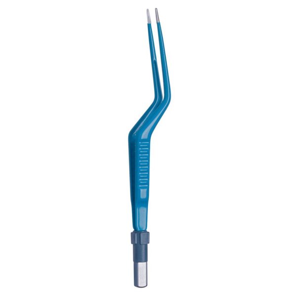 bipolare Pinzette, bajonettförmig, stumpf, 1,2 mm, 20 cm lang