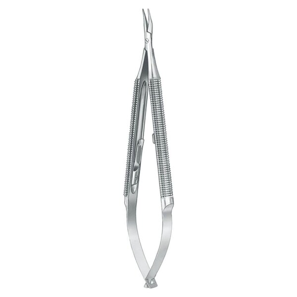 Mikronadelhalter, nach Barraquer, gebogen, ohne Sperre, 11,5 cm