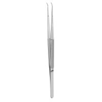 Mikropinzette, gebogen, 6 x 0,7 mm, 15 cm lang