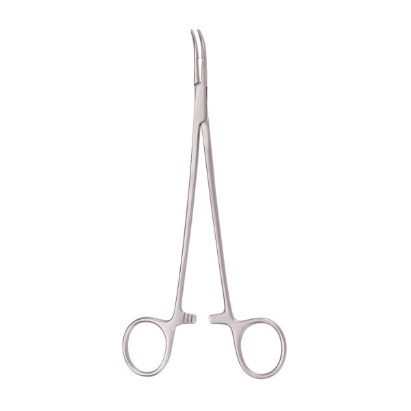 Präparierklemme nach Baby-Mixter, gebogen, 18.5 cm