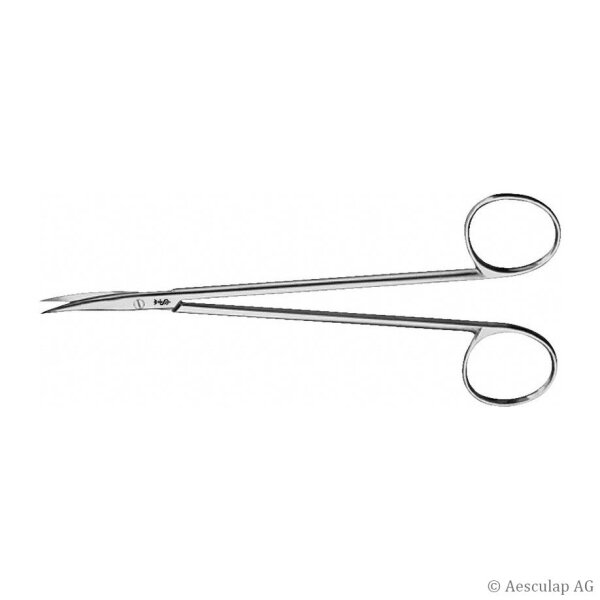 Nerv-Präparierschere gebogen,  15 cm